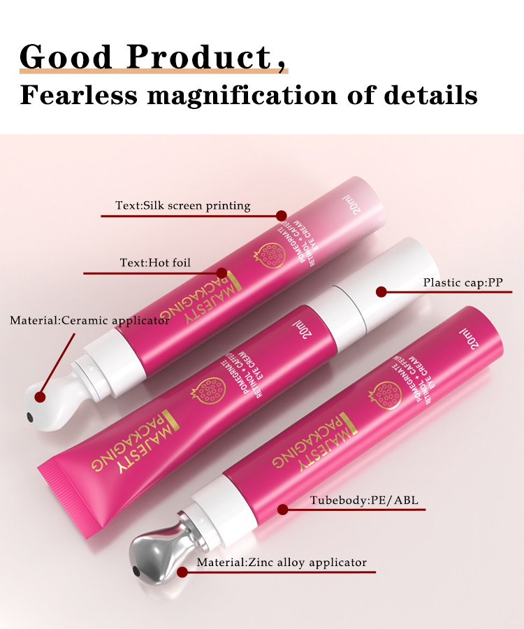 Empty Electric Eye Cream Tube with Metal Applicator