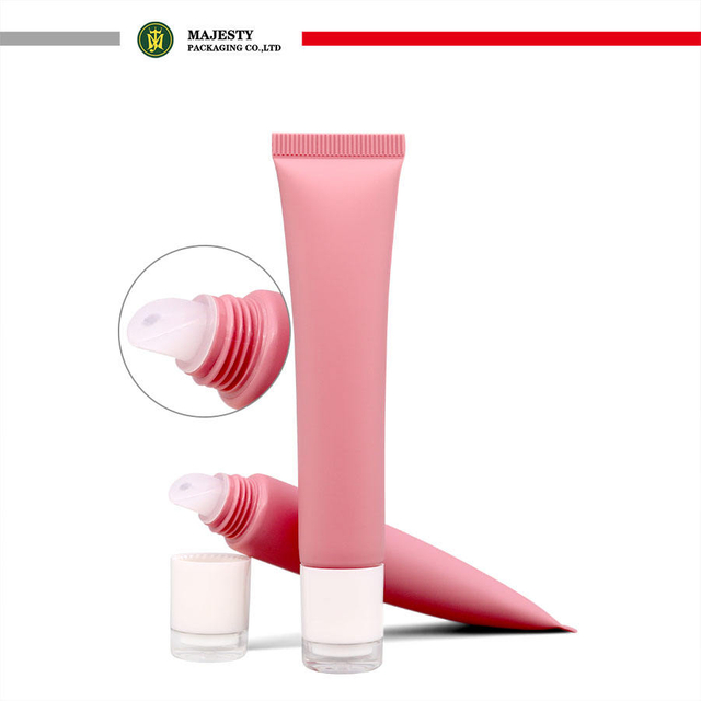 OEM/ODM Customized 10ml 15ml Plastic Lip Gloss Tube with Acrylic Cap Lip Balm Tube for Cosmetic Packaging Hot Stamping Surface