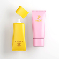 Custom Oval Flat Plastic Squeeze Tubes for Foundation Sunscreen BB CC Cream Packaging with Screw Cover for Face Eye Creams