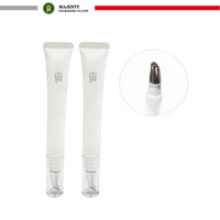 Plastic Eye Cream Tube Packaging with Zinc Alloy Applicator Plastic Cosmetic Skincare Packaging 10ml 15ml 30ml Customized Tube