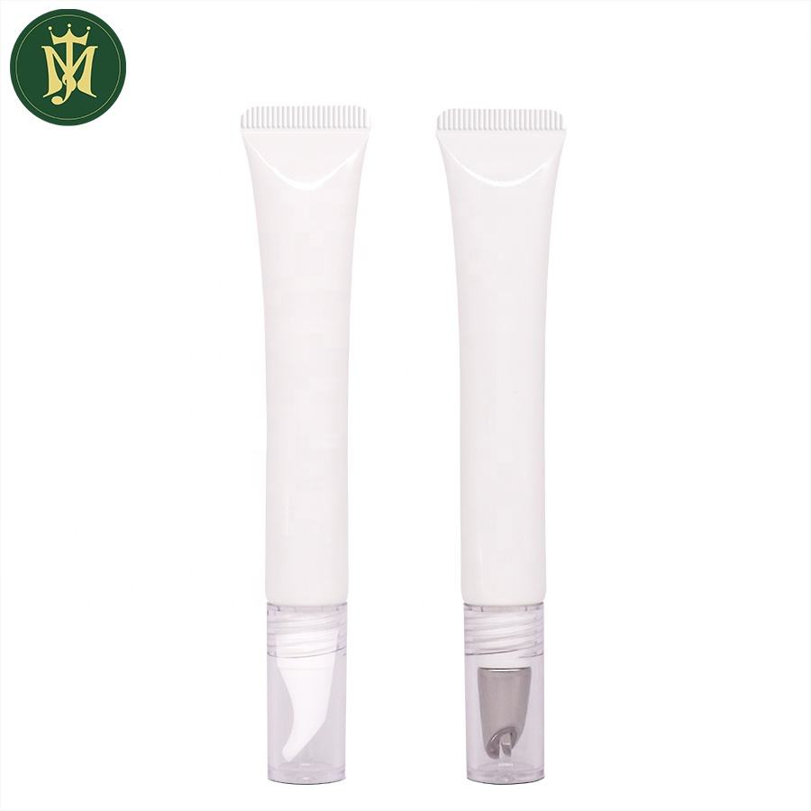 Plastic Cosmetic Tube Packaging Eyecream Lipbalm Tube Small Volume with Zinc Alloy Or Ceramic Slanted Applicator Tube Packaging