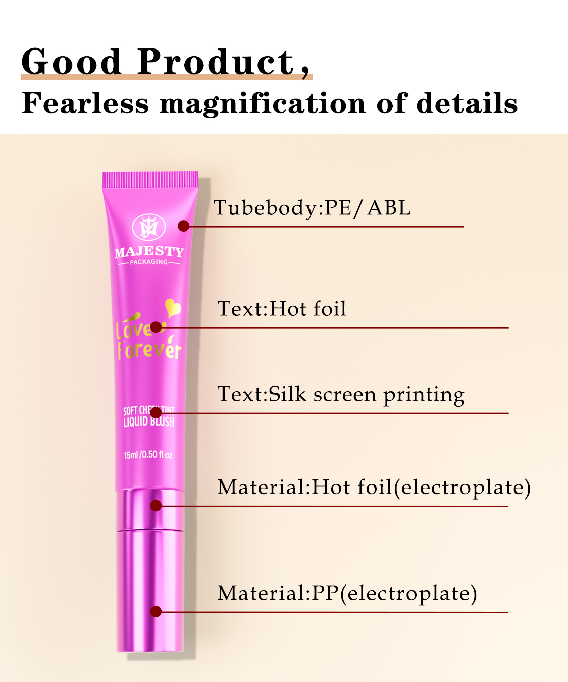 ODM/OEM Manufactured Fully Customizable LipTube with Silicone Applicator