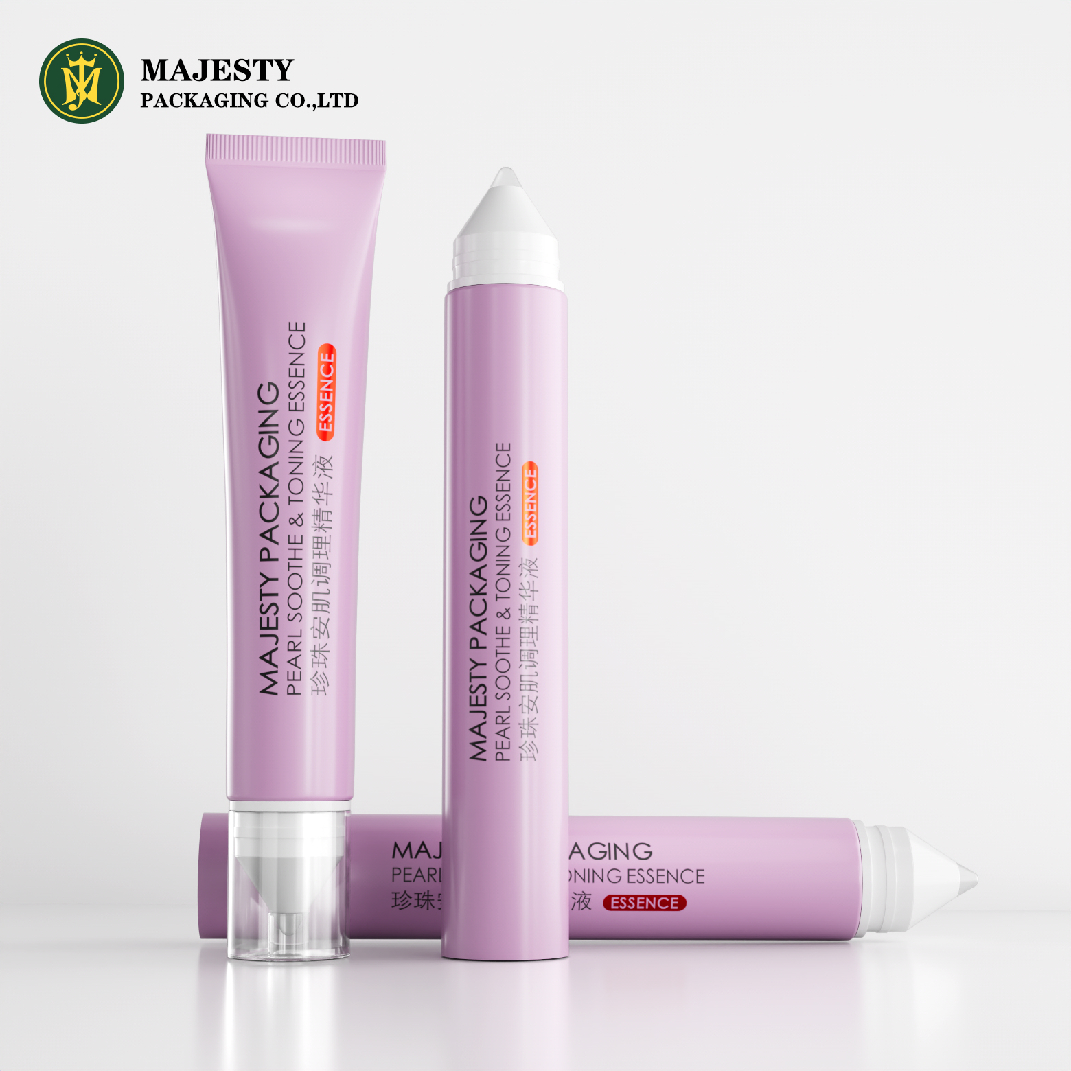 Customized Plastic PE Cosmetic Tube Packaging For Lipstick with Silicone Pointy Applicator