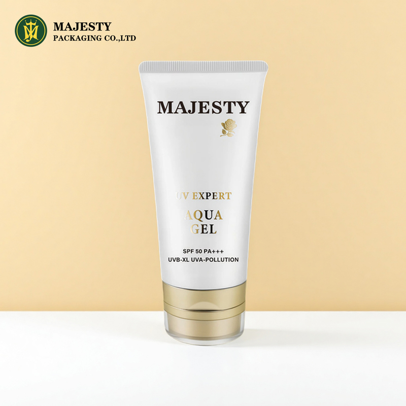 Factory Customized Plastic PE Cosmetic Tube Packaging For Sunscreen with Acrylic Double Layer Cap