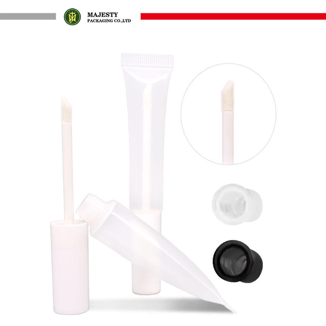 Empty Lipstick Lipgloss Plastic Tube Skincare Cosmetic Packaging Brush Applicator Easy To Use Plastic Customizable Packaging