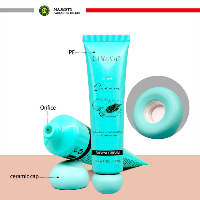 Plastic Cosmetic Tube Skincare Eye Cream Hand Lotion Face Cream Tube Plastic Cosmetic Packaging Ceramic Round Cap Round Tube