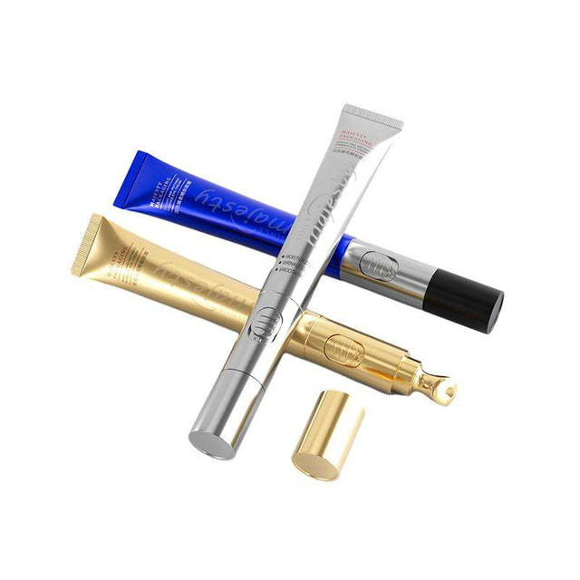 Custom ABL 15ml Aluminum Vibrating Massage Eye Cream Tube Plastic Cosmetic Packaging Lipstick Applicator Labeling Surface
