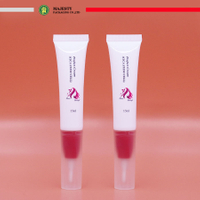 Mini 5ml/10ml/15ml Plastic Lip Balm Packaging Tubes With Brush Applicator Empty Containers for Lip Balm