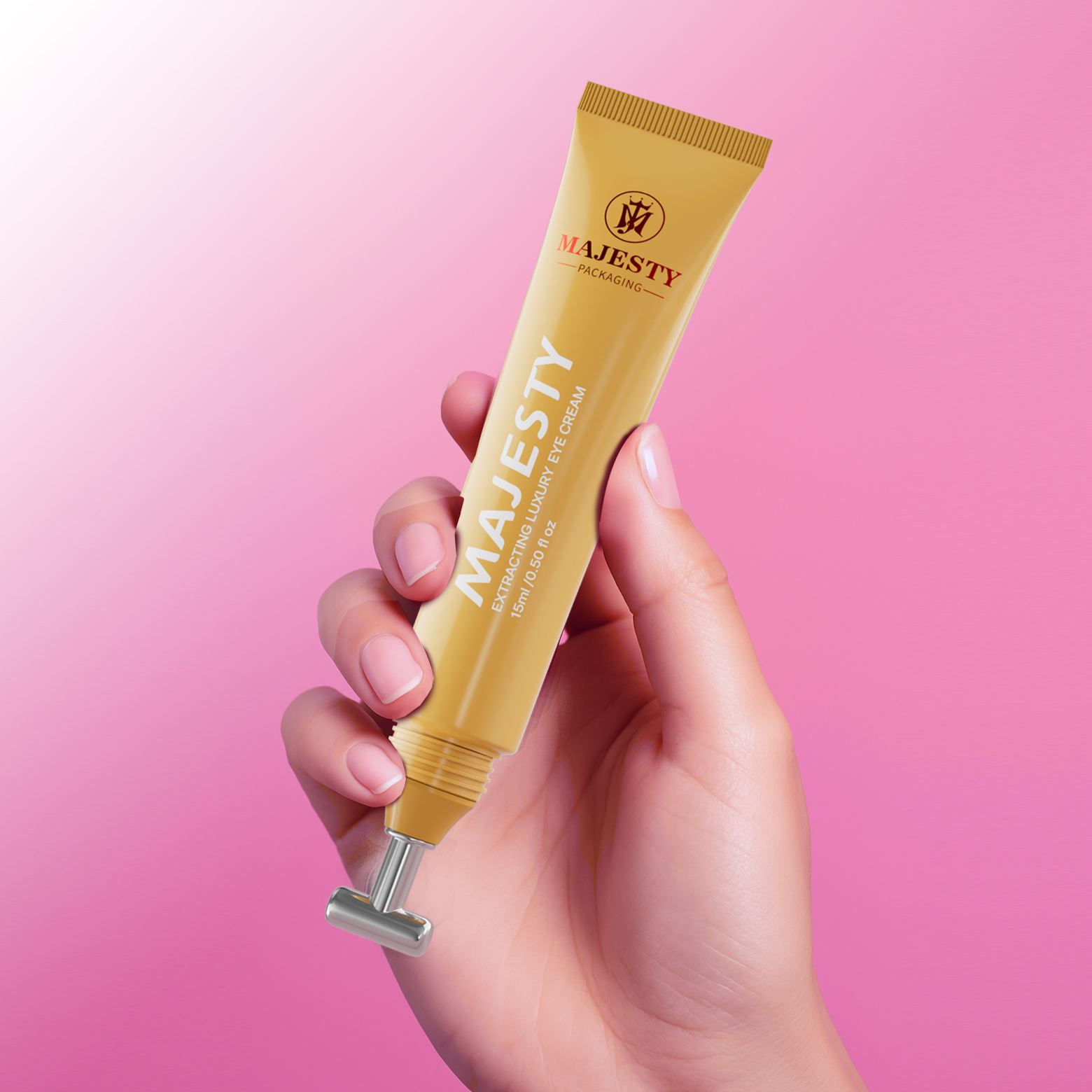 Customized Logo Eye Cream Tube with Zinc Alloy Applicator