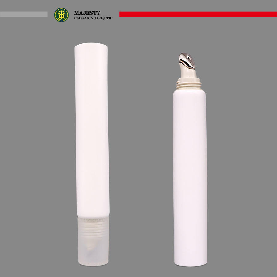 10ml/15ml Glossy Plastic Cosmetic Tube with Metal Applicator Hot Stamping Eye Cream Tube Packaging for Lotion