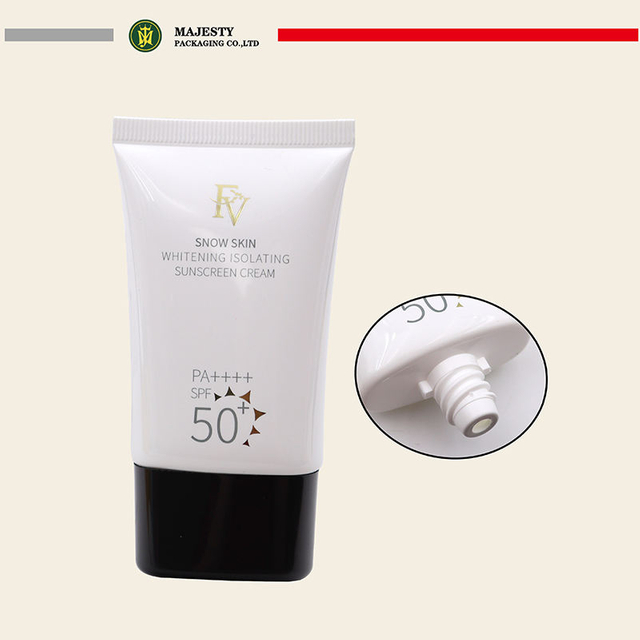 Custom Flat Oval 30ml 50ml PE Plastic Tubes for Sunblock Cream & BB Foundation with Screw Cap Packaging for Cosmetics