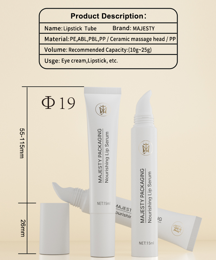 Customizable Tube with Slanted Lipstick Applicator
