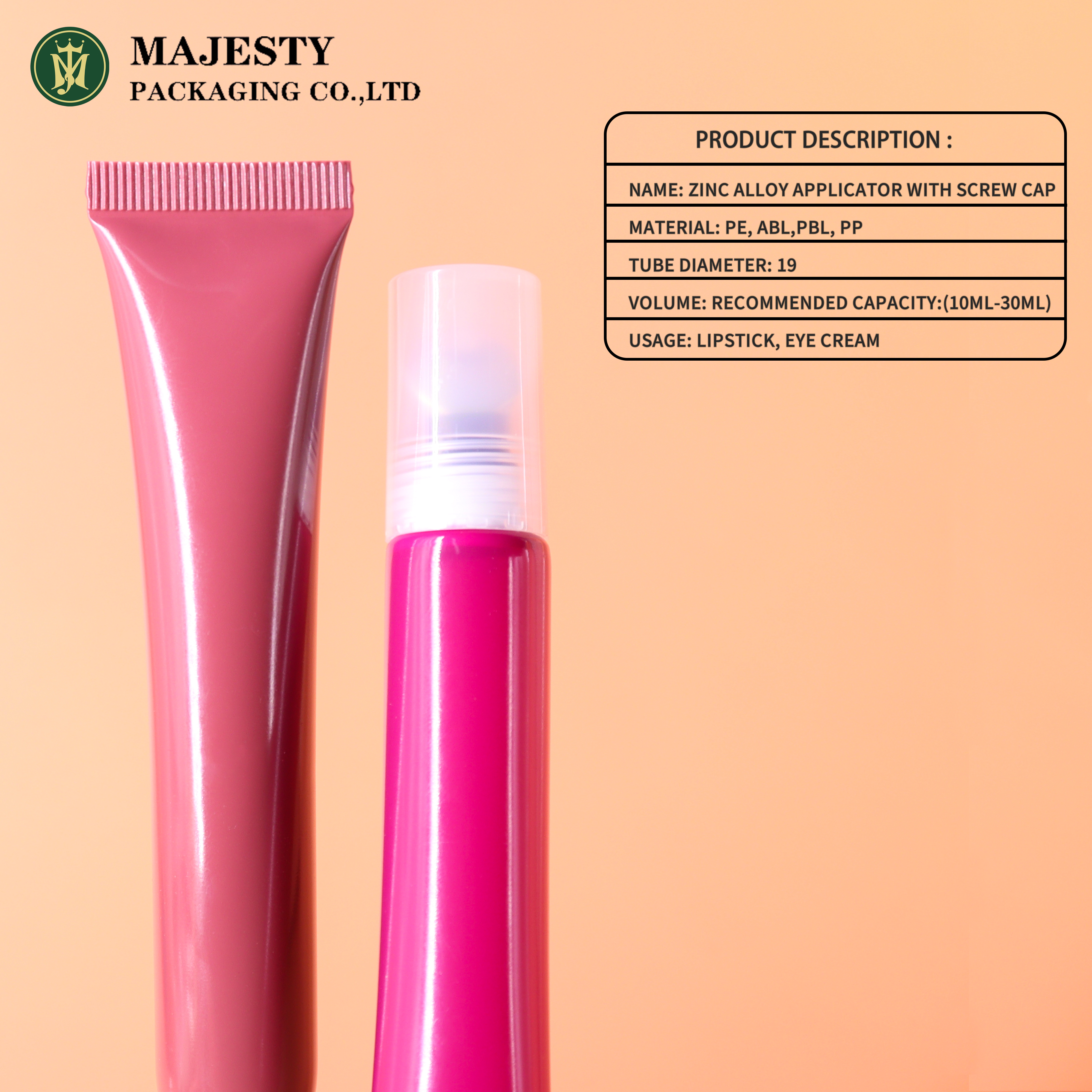 Plastic Tubes with Zinc Alloy Applicator
