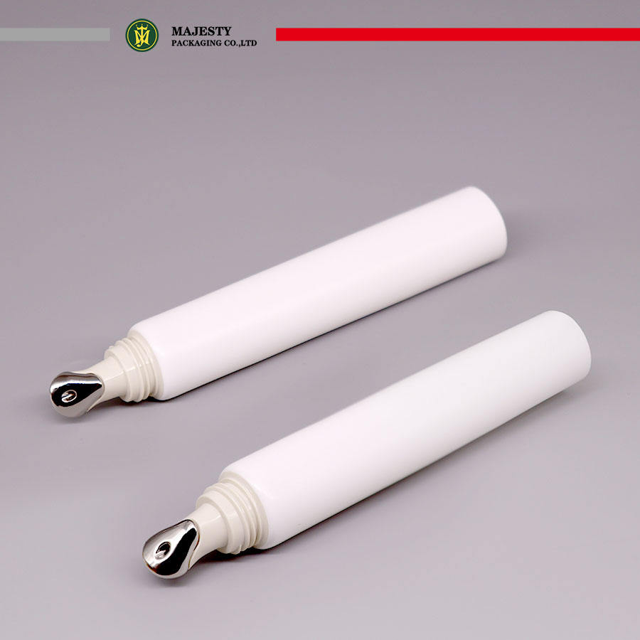 10ml/15ml Glossy Plastic Cosmetic Tube with Metal Applicator Hot Stamping Eye Cream Tube Packaging for Lotion