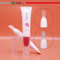 Mini 5ml/10ml/15ml Plastic Lipbalm Packaging Tubes with Silicone Applicator Empty Containers for Lip Balm Massage Squeeze Tube