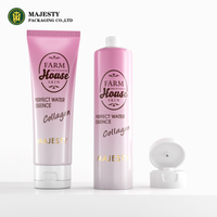 100ml 150ml Empty Cleanser Packaging Tube Pink Color Body Cream Tube with Flip Top Cap