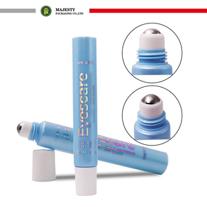 Customized Roller Ball Applicator Eye Cream Cosmetic PP Tube Laser Sliver Logo Massage Ball Soft Squeezed Tube