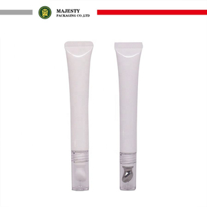 Cosmetic Plastic Tube Packaging Ceramic Or Zinc Alloy Applicator Soft Squeeze Tube For Eye Cream Skin Care Packaging Tube