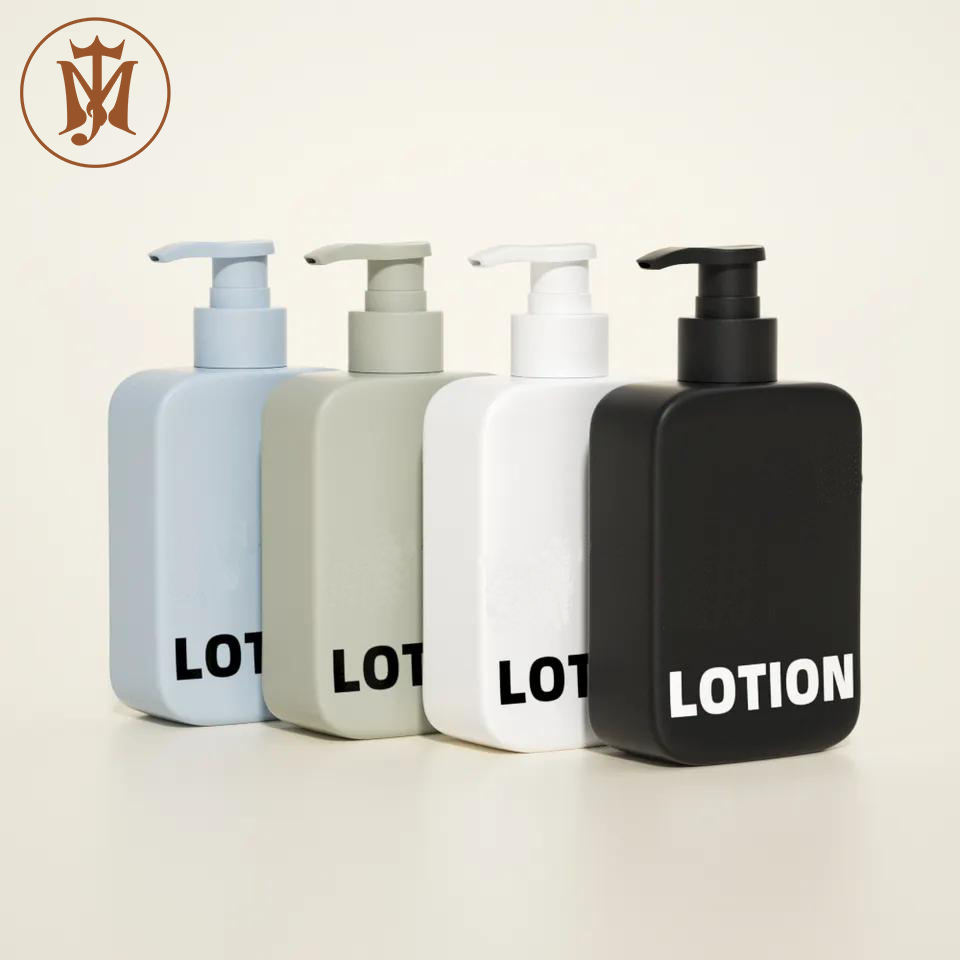 Empty 150ml 300ml Luxury Shower Gel Pump HDPE Plastic Bottle Packaging Flat Square Shampoo And Conditioner Bottles for Hair