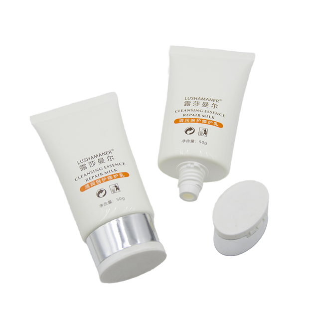 Custom Logo Flat Plastic Cosmetic Tube for Skin Care Oval Tube for BB Cream And Sunscreen for Face Masks Cosmetics Packaging