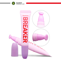 Customized Cute Pink 16MM Plastic Lipstick Tube 2-Layer PE Squeeze Applicator Empty Lip Gloss Tube for Cosmetics