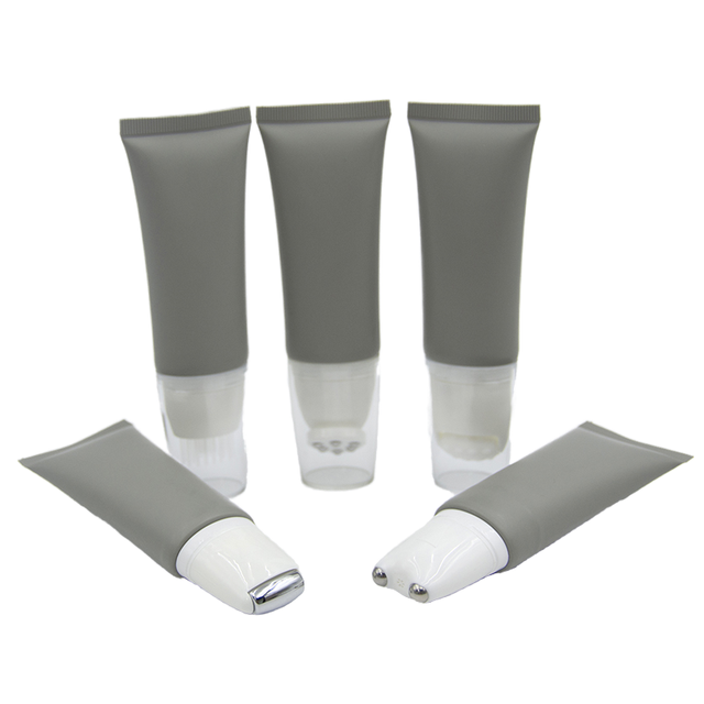 OEM Special Function Cosmetic Cream Tubes with Silicone Brush Roller Ball Soft Face Wash And Eye Cream Packaging MASSAGE Tube