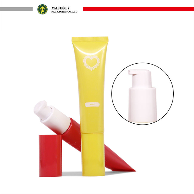 Customized Plastic Cosmetic Pump Lotion Tube 30ml-60ml Sunscreen Isolation Liquid Foundation Vacuum Pump Head Packaging