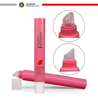 Customized 19mm Silicone Applicator Lip Stick Lip Gloss Tube 15ml 20ml Squeeze Cosmetic Plastic Tubes