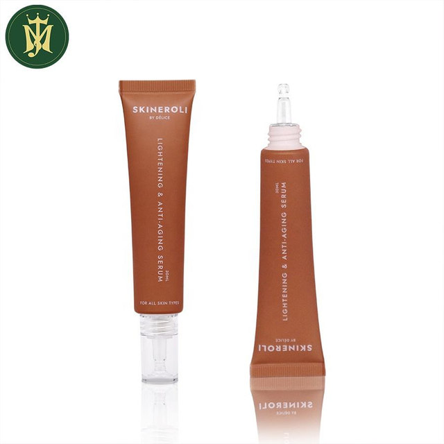 Custom 10ml-30ml Transparent PETG Plastic Tubes with Long Mouth Drop Cover Offset Printing for Cosmetic Eye Cream Essence