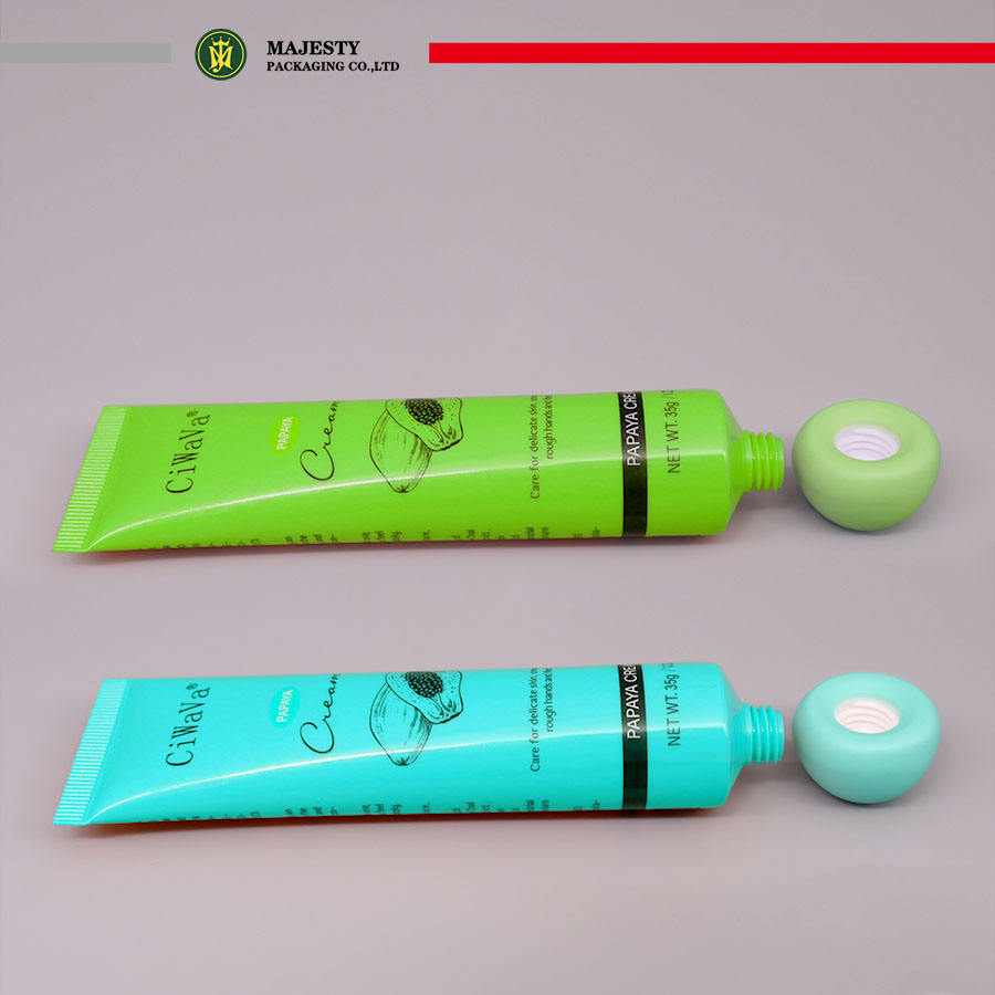 Plastic Cosmetic Tube Skincare Eye Cream Hand Lotion Face Cream Tube Plastic Cosmetic Packaging Ceramic Round Cap Round Tube