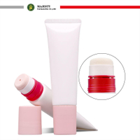 Empty Plastic Tube Sponge Application Tube with Middle Dispensing Sponge Applicator Body Lotion Face Cream Plastic Packaging