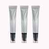 20g 20ml Empty Cosmetic Soft Aluminum Plastic Tube with Airless Pump Cap Silver Laser Squeeze for Sunscreen Face Cream Packaging