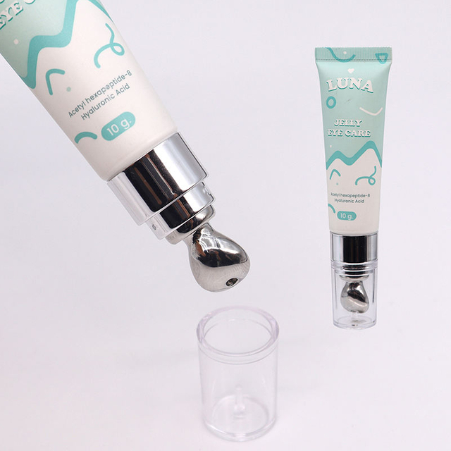 OEM Cosmetic Squeeze Tube 10ml-25ml PE Plastic with Zinc Alloy Ball Skin Care Eye Cream Serum Lip Gloss Massage Cream Packaging